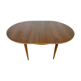 Table ronde scandinave avec 2 rallonges, entièrement en teck 1960/70 vintage
