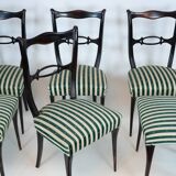 Mid-Century set of six dining chairs attributed to Paolo Buffa. Italy 1950s
