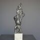 Large abstract lead Sculpture on a marble base. 1960s