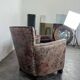 Pair of Roche Bobois armchairs with floral patterns.