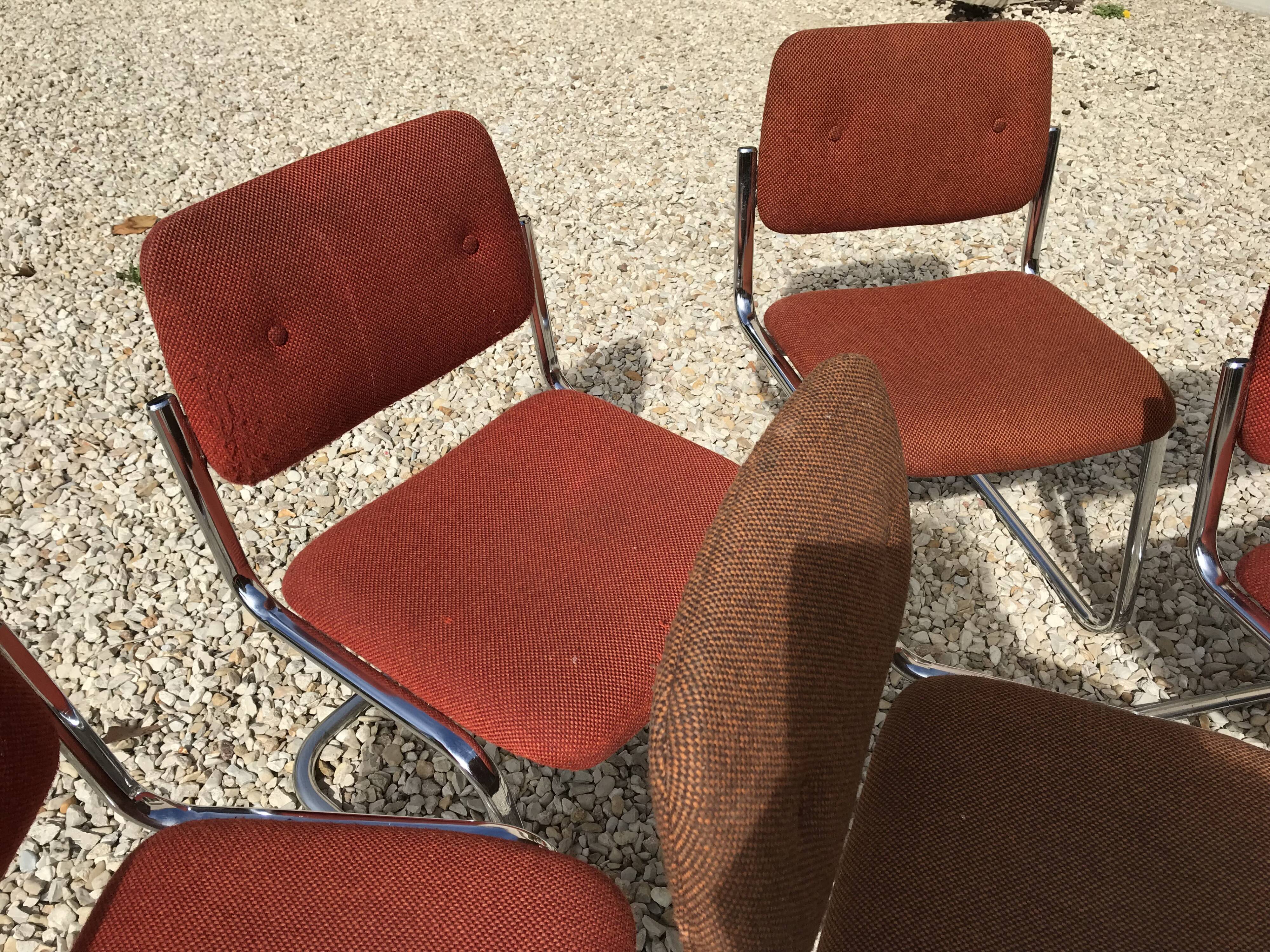 Lot of 5 chairs 1970