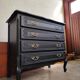 Vintage chest of drawers refurbished in black