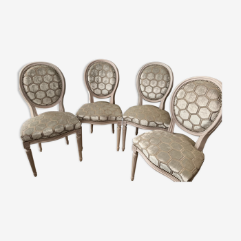 4 chairs medallion louis XVI