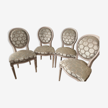 4 chaises médaillon louis XVI