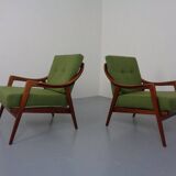 Danish Filigree Teak Armchairs, 1960s, Set of 2