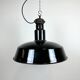 Industrial midcentury black enamel factory lamp, 1950s