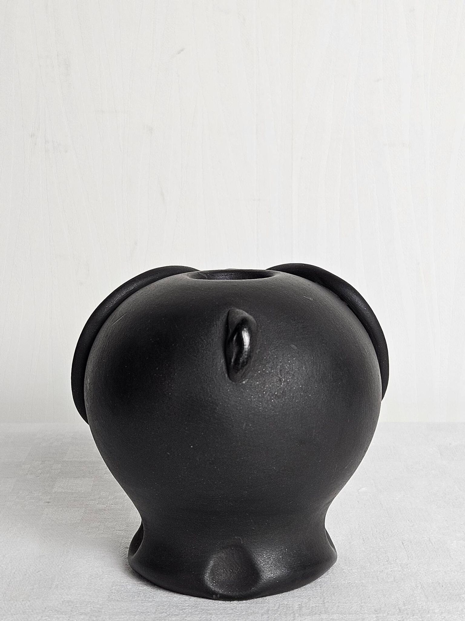Stylised ceramic elephant candlestick signed vintage
