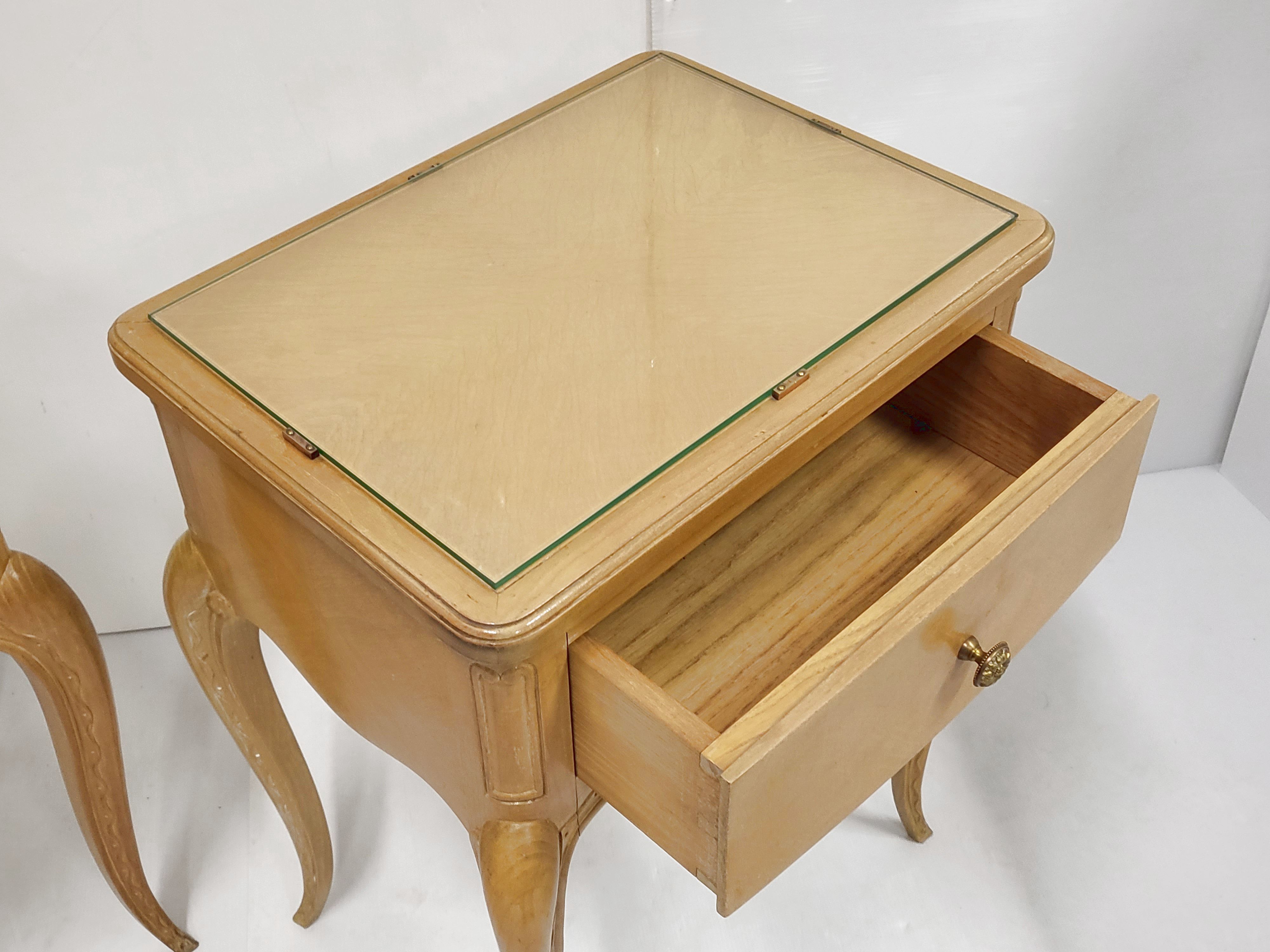 Pair of vintage 1940 bedside tables