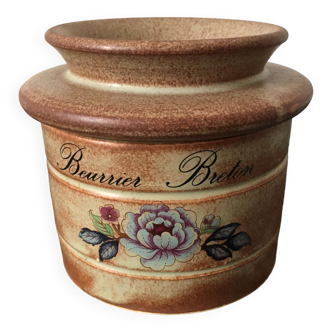 Stoneware butter pot or butter dish made in Vallauris by Poterie des Tours (1980s)