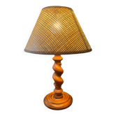 Lampe en bois tourné et sculpté