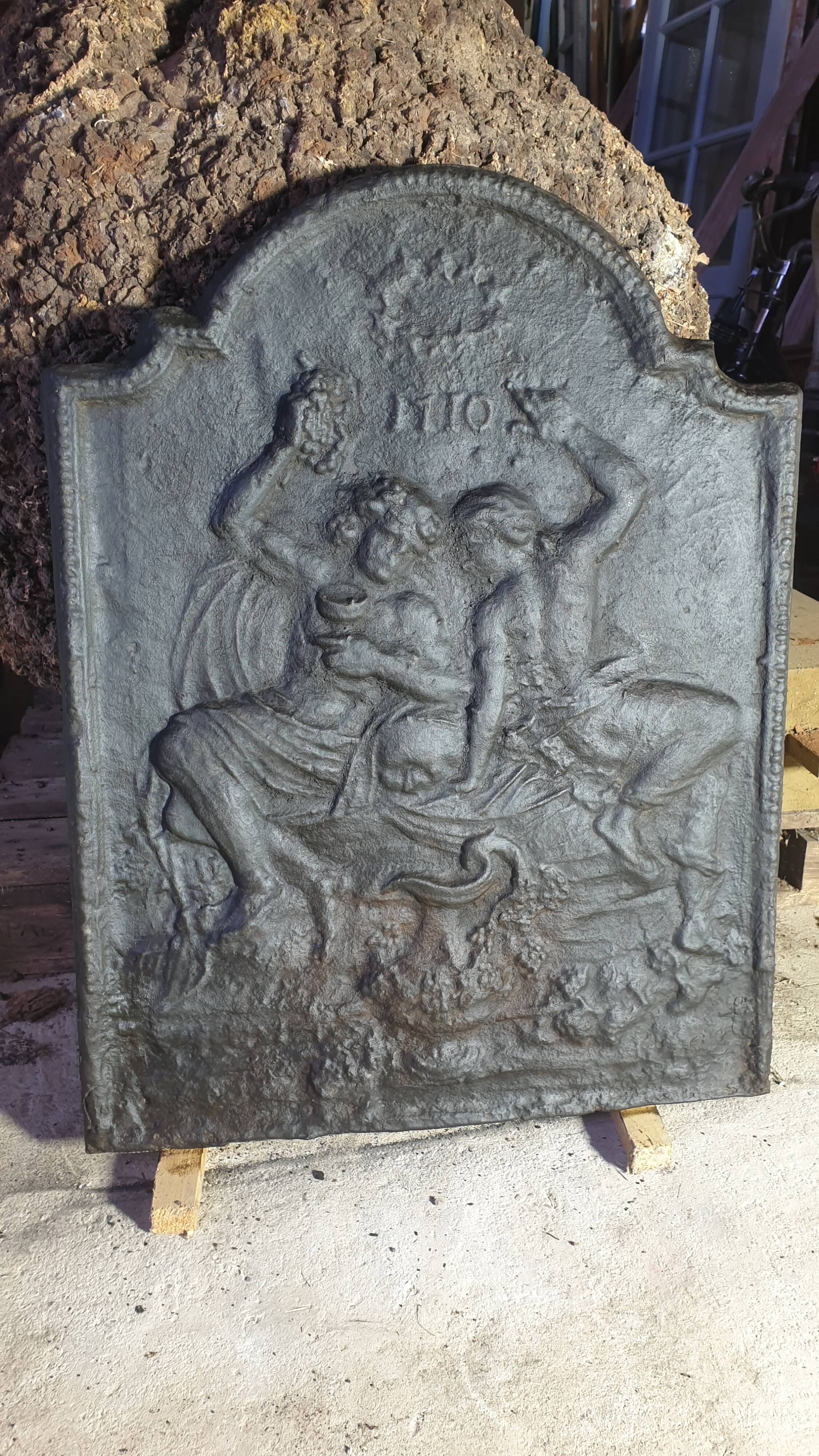 Cast iron fireplace plate - winemaking - 1710