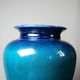 Vintage vase Dinis Portugal in turquoise and cobalt blue ceramic, 1970s.