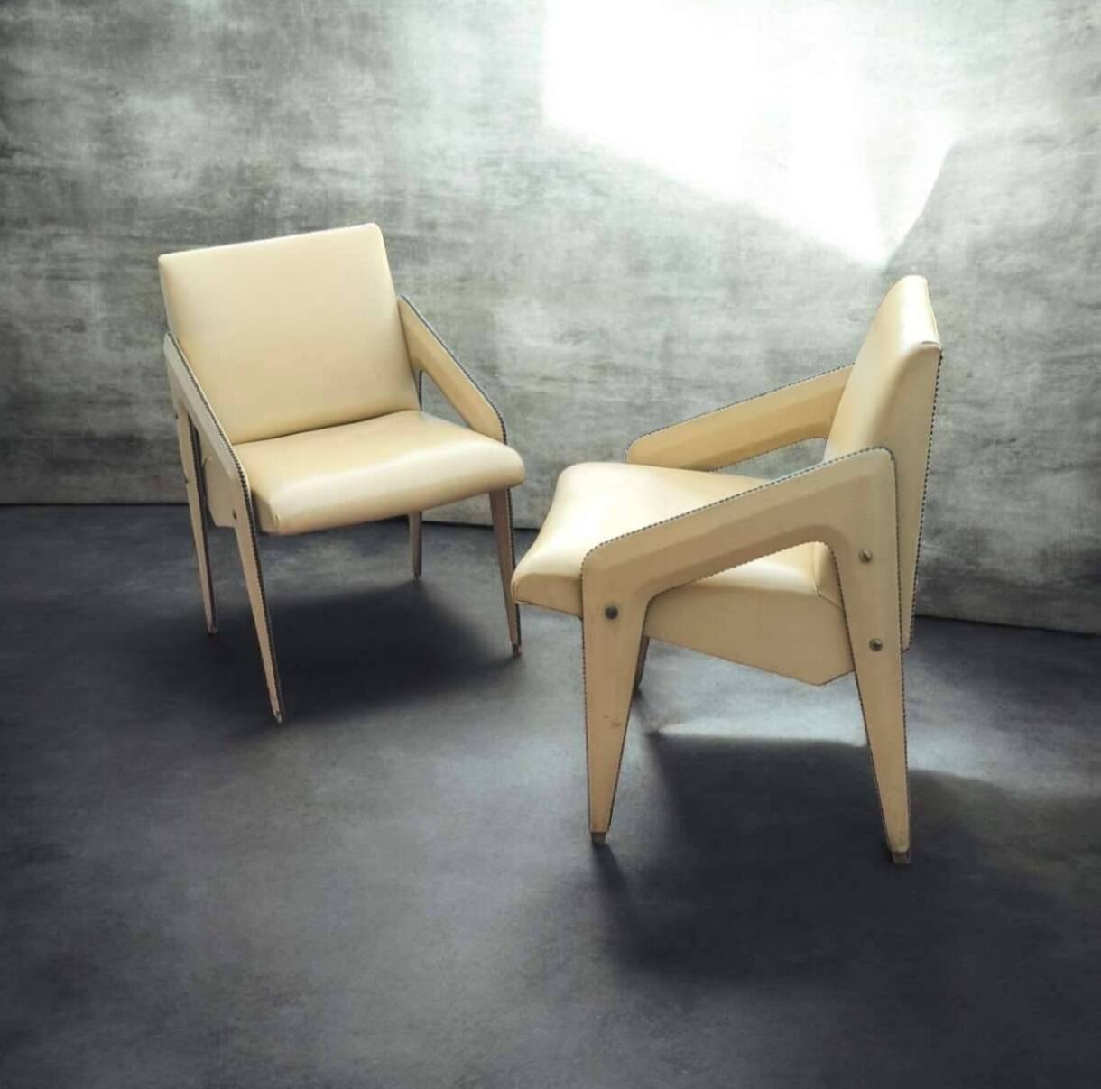 Pair of genuine leather armchairs