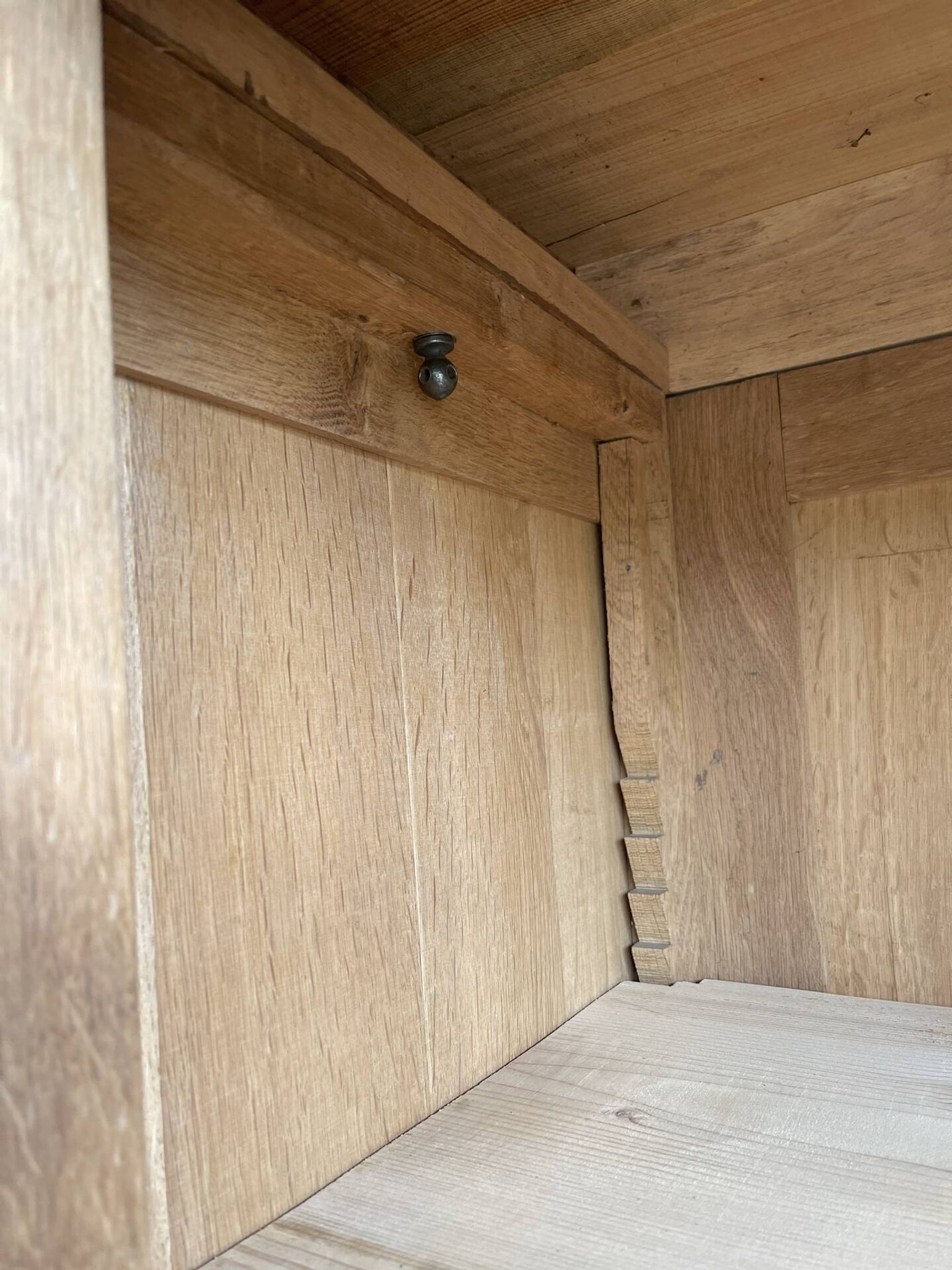 Art Deco wardrobe in raw oak wood