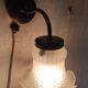 Swan neck wall lights in brass and glass - mid 20th century.