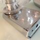 Pair of chrome sconces and crystal globe bubbled by Keuco / vintage 70s