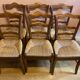 Série de 6 chaises paillées