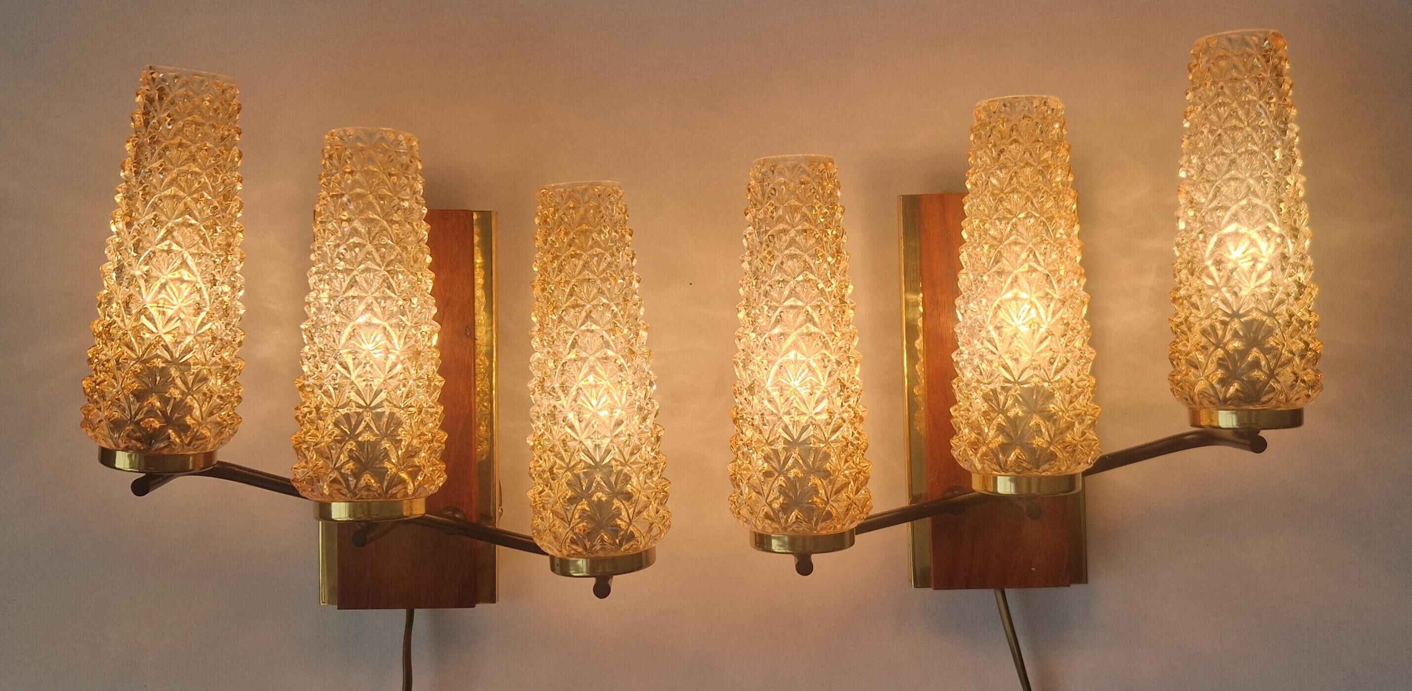 Pair of Midcentury Wall Lamps Sego Armatur, Sweden, 1960s