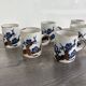 6 Vintage Enameled Stoneware Mugs