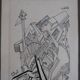 Painting drawing the city Jules Mougin, the poet postman Abstract art brut