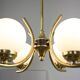 Mid-Century Italian Brass and Opaline Chandelier