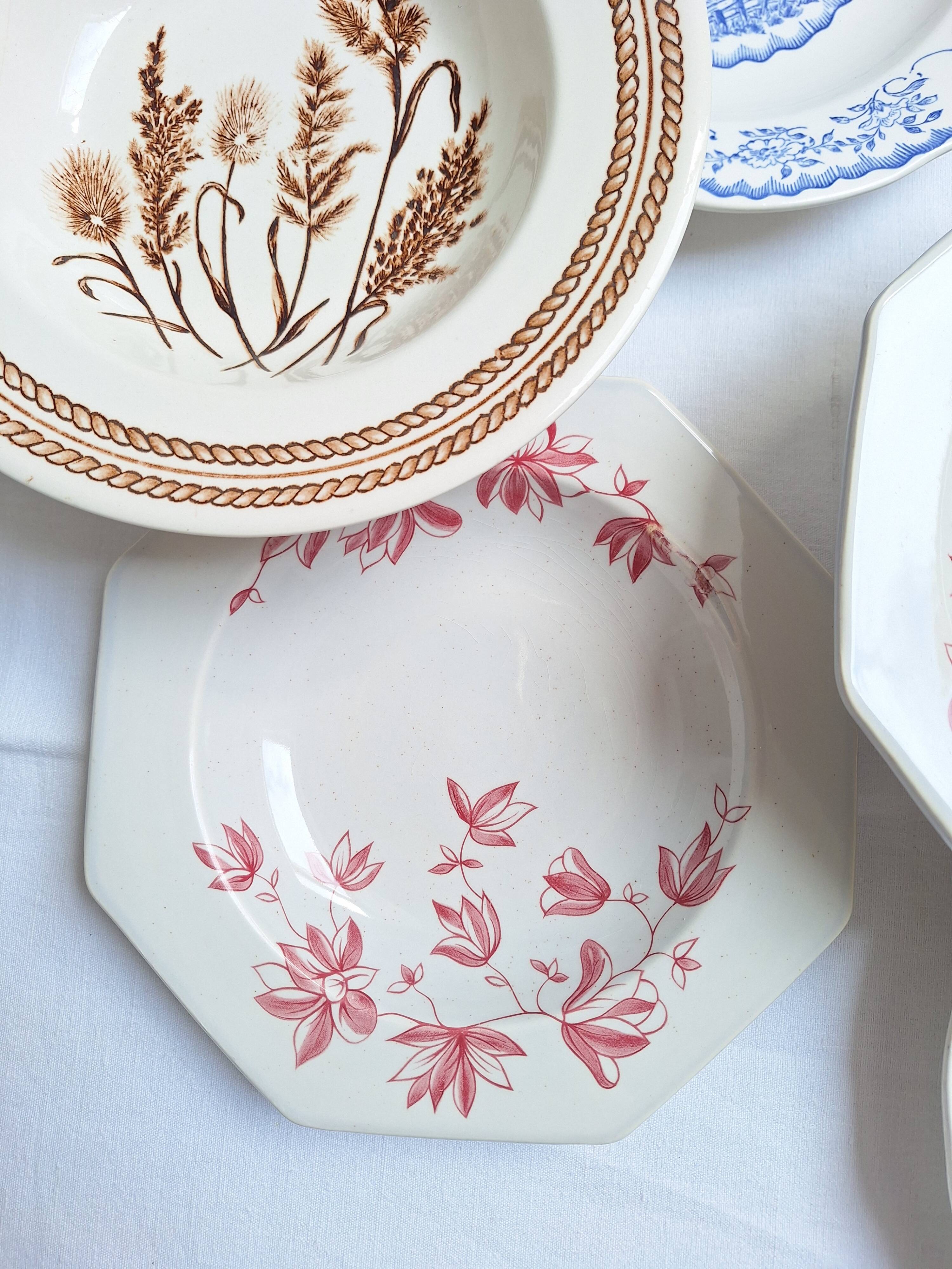 Vintage deep plates St Amand, Digoin, Sarreguemines