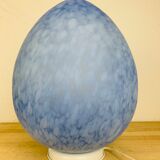 Domec egg lamp, blue speckled glass from Vianne, 70s