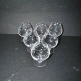 Set of 6 crystal digestive balloon glasses - vintage rum cognac glasses