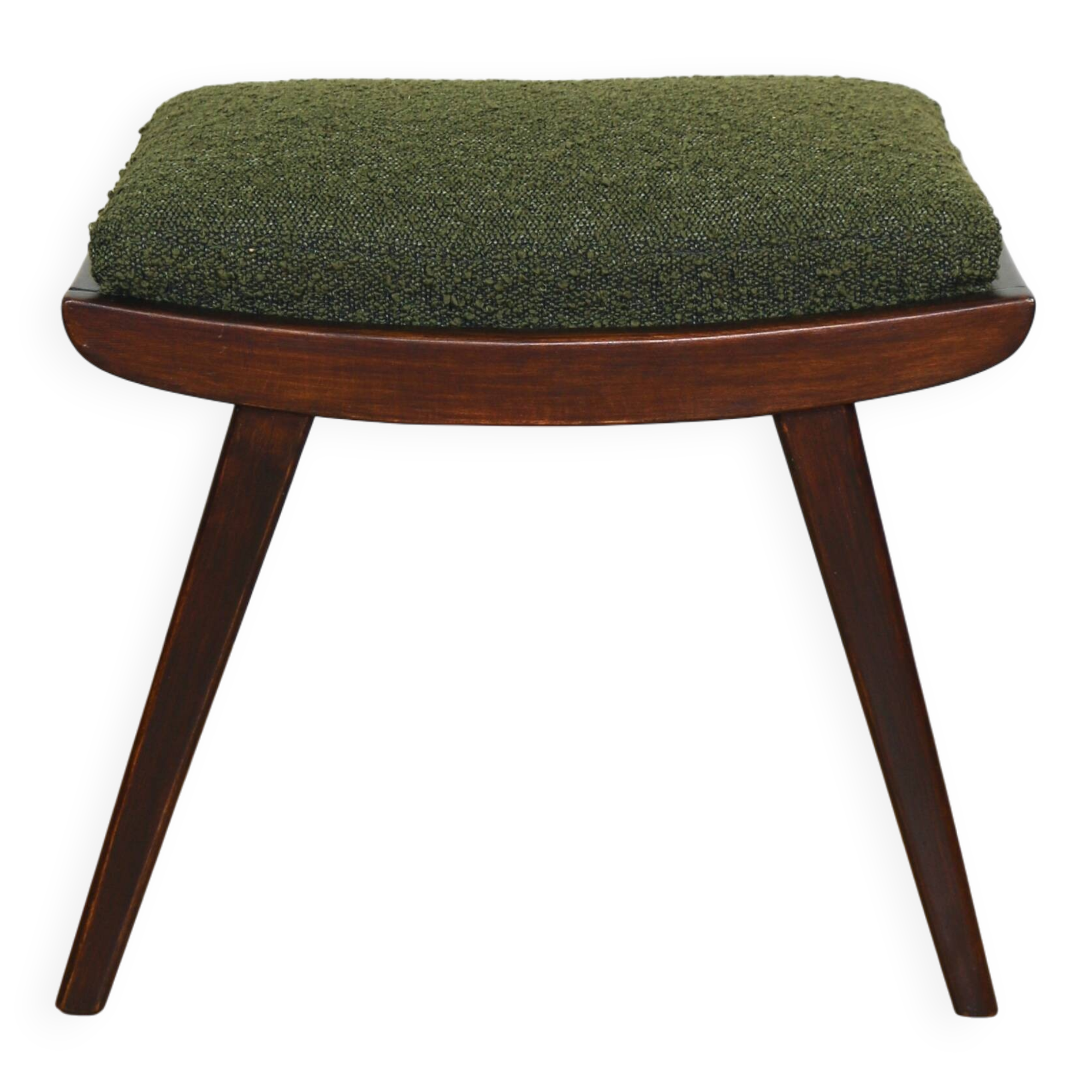 Green olive Art Deco stool seat - 1960s