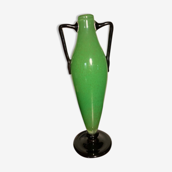 Green vase degué 38 cm