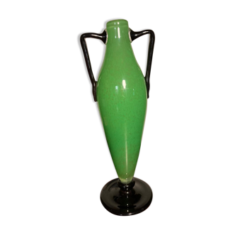 Green vase degué 38 cm