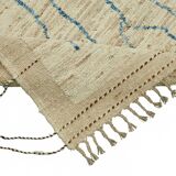 Handwoven Turkish Rustic 212 cm x 311 cm Beige Wool Carpet