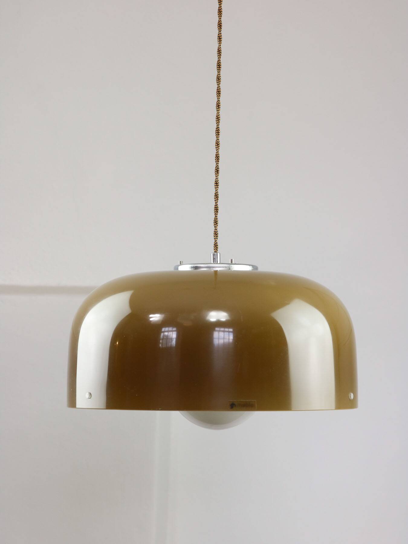 Space Age Brown Pendant Lamp from Guzzini, 1960s