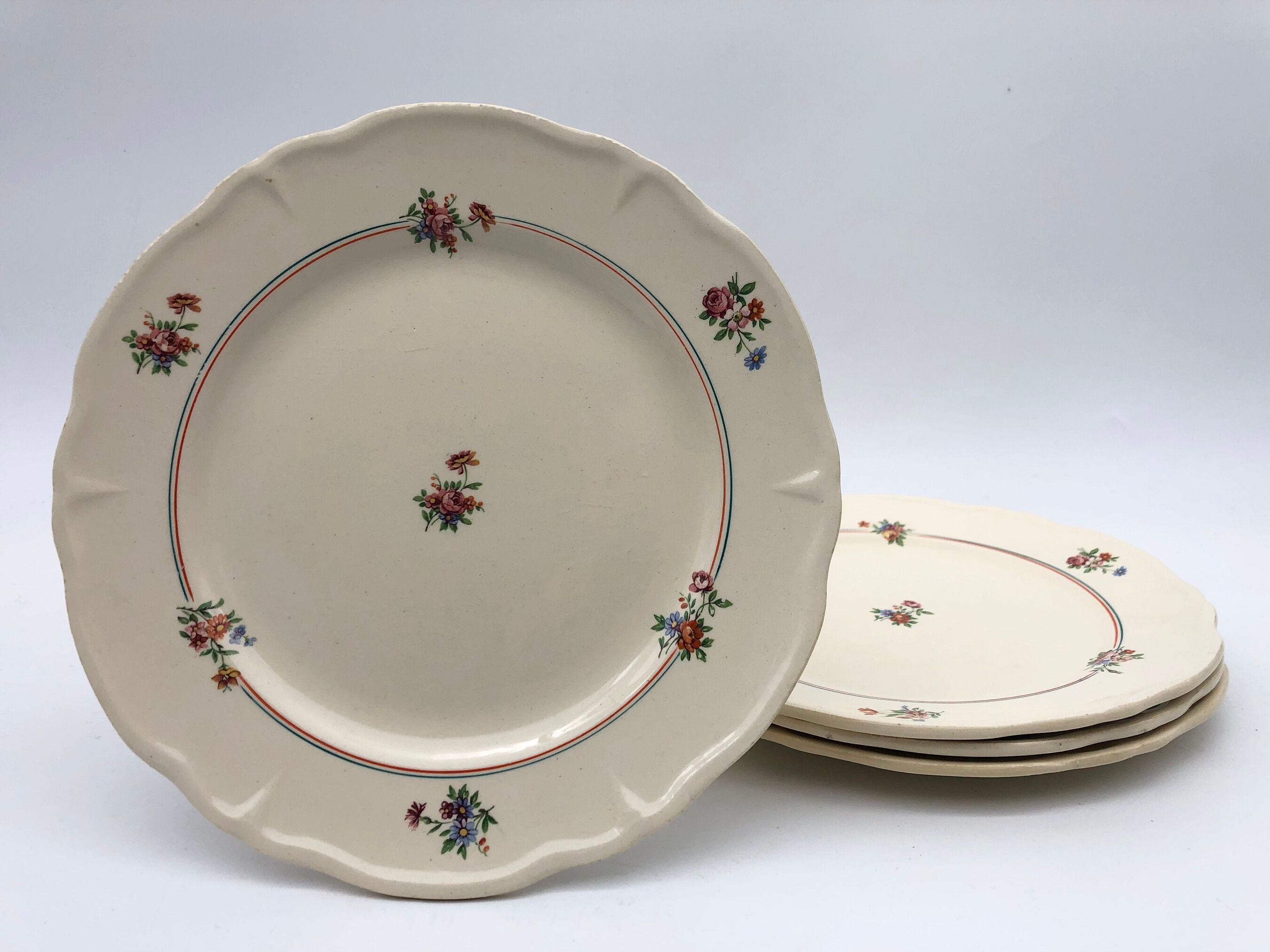 4 Dessert Plates "Moulin des Loups - Beauce model"