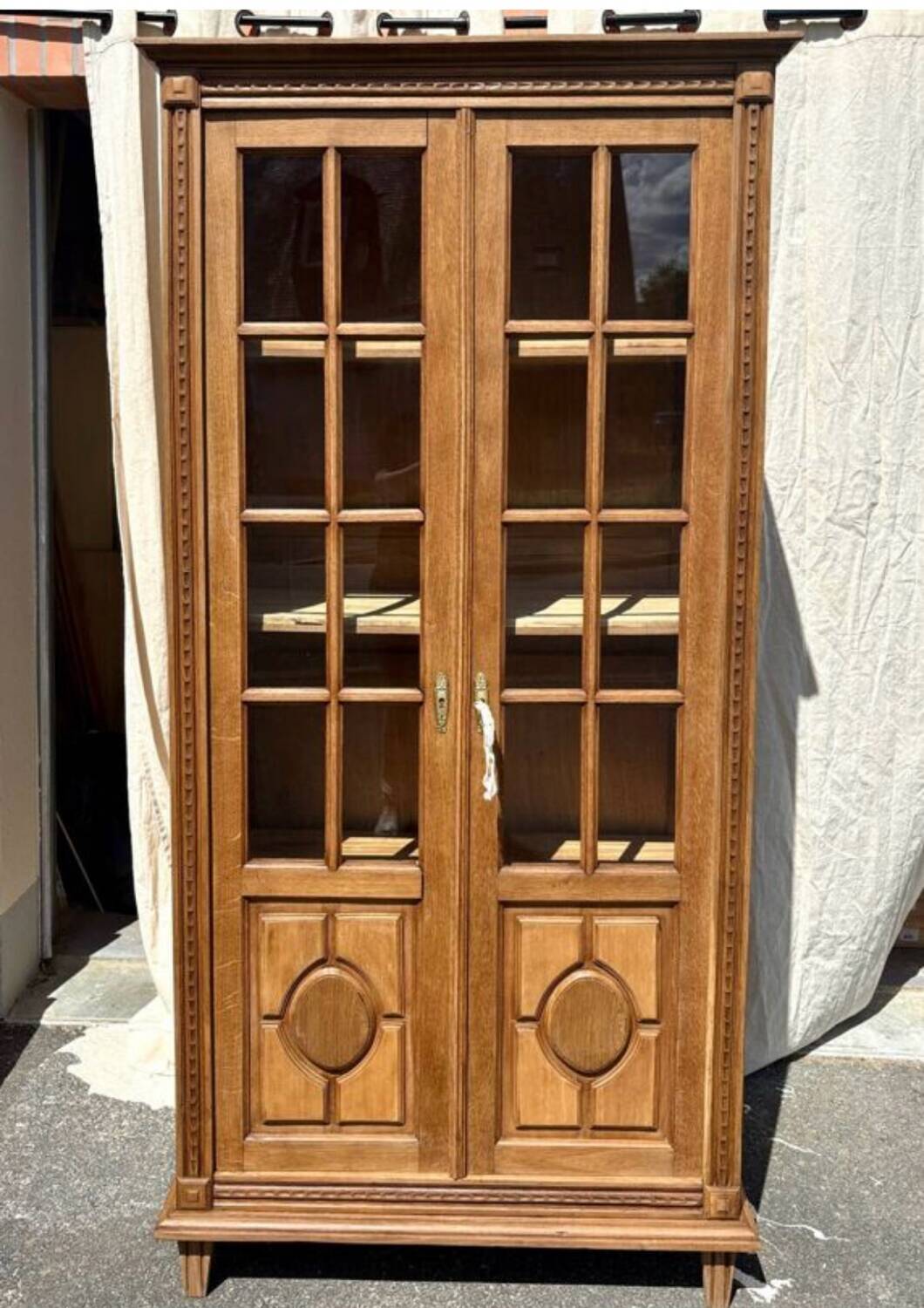 Oak display cabinet