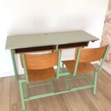 Bureau d'écolier double des années 70