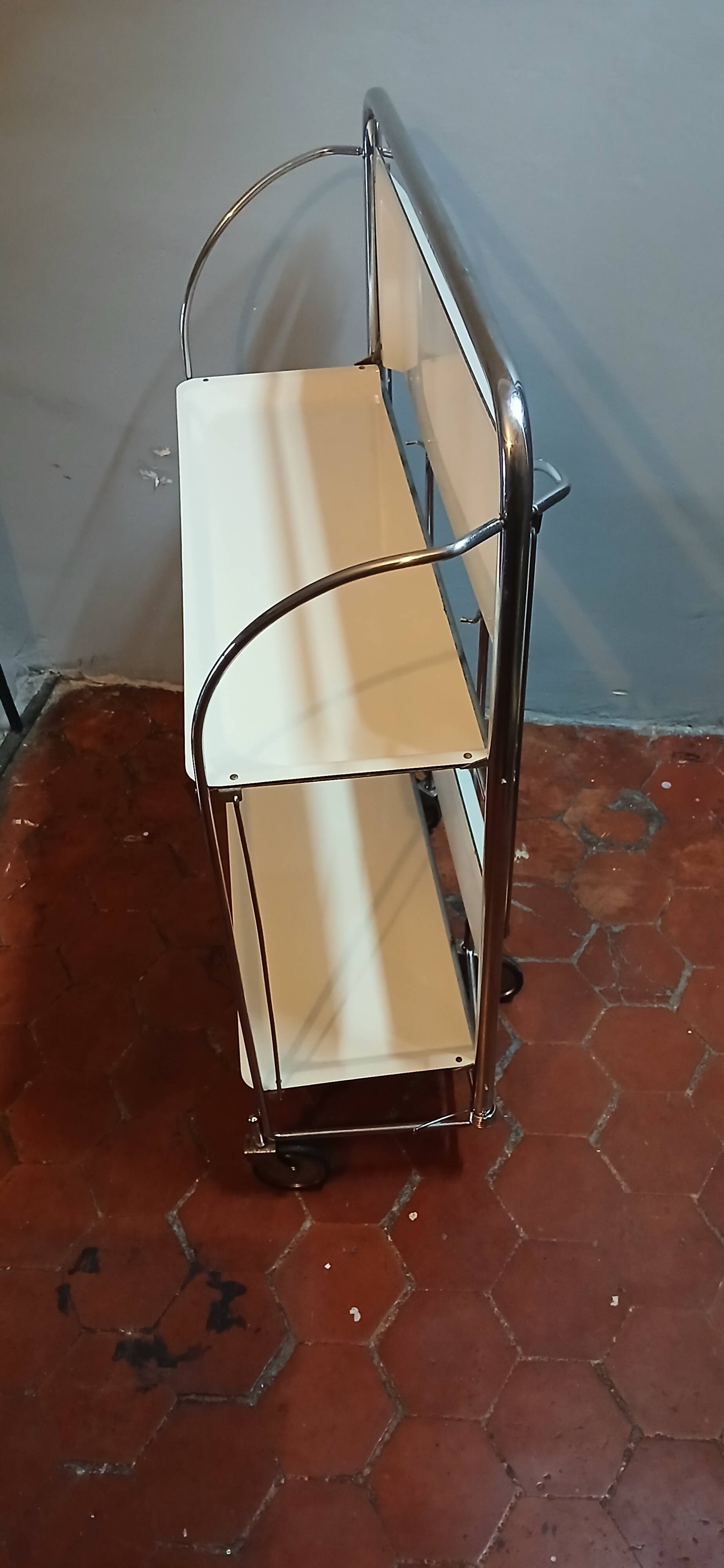 Desserte pliante sur roulettes, années 70