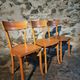 Vintage French bistro chairs in beech – Set of 3, 1950s café chairs