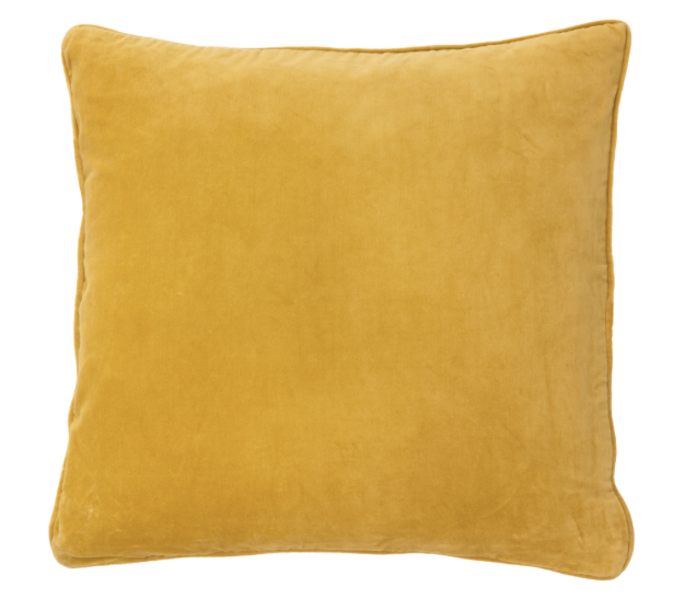 Coussin en velours 50x50cm couleur jaune