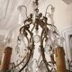 Old cage chandelier. Bronze and tassels. 6 arms of lights.