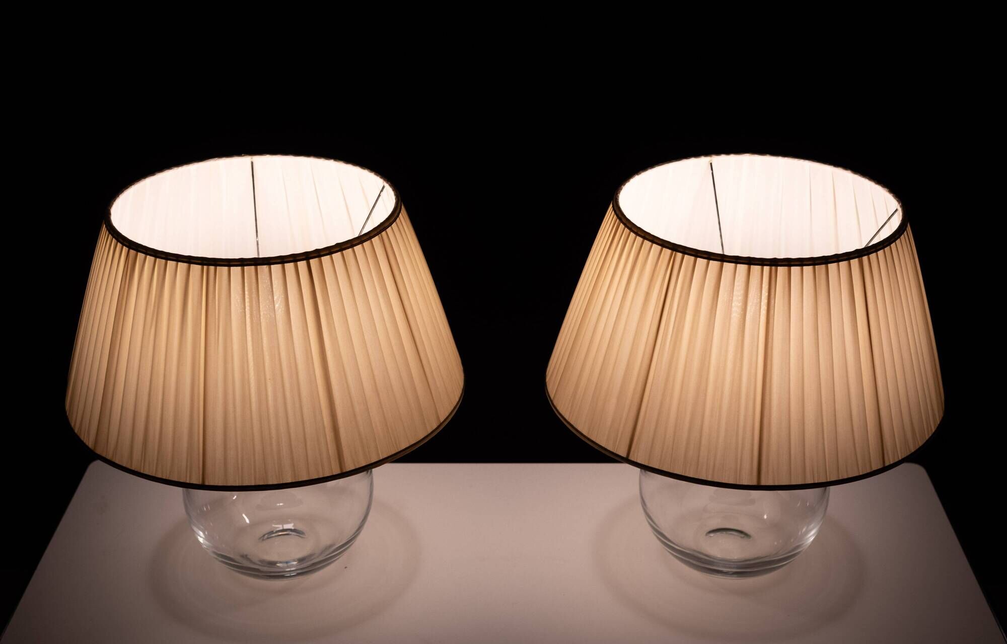Set Glass ball table lamps 1970s France