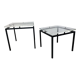 Vintage modernist acrylic glass and steel side tables, 1980s, set of 2