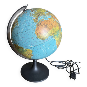 World Map Scan Globe 1970s