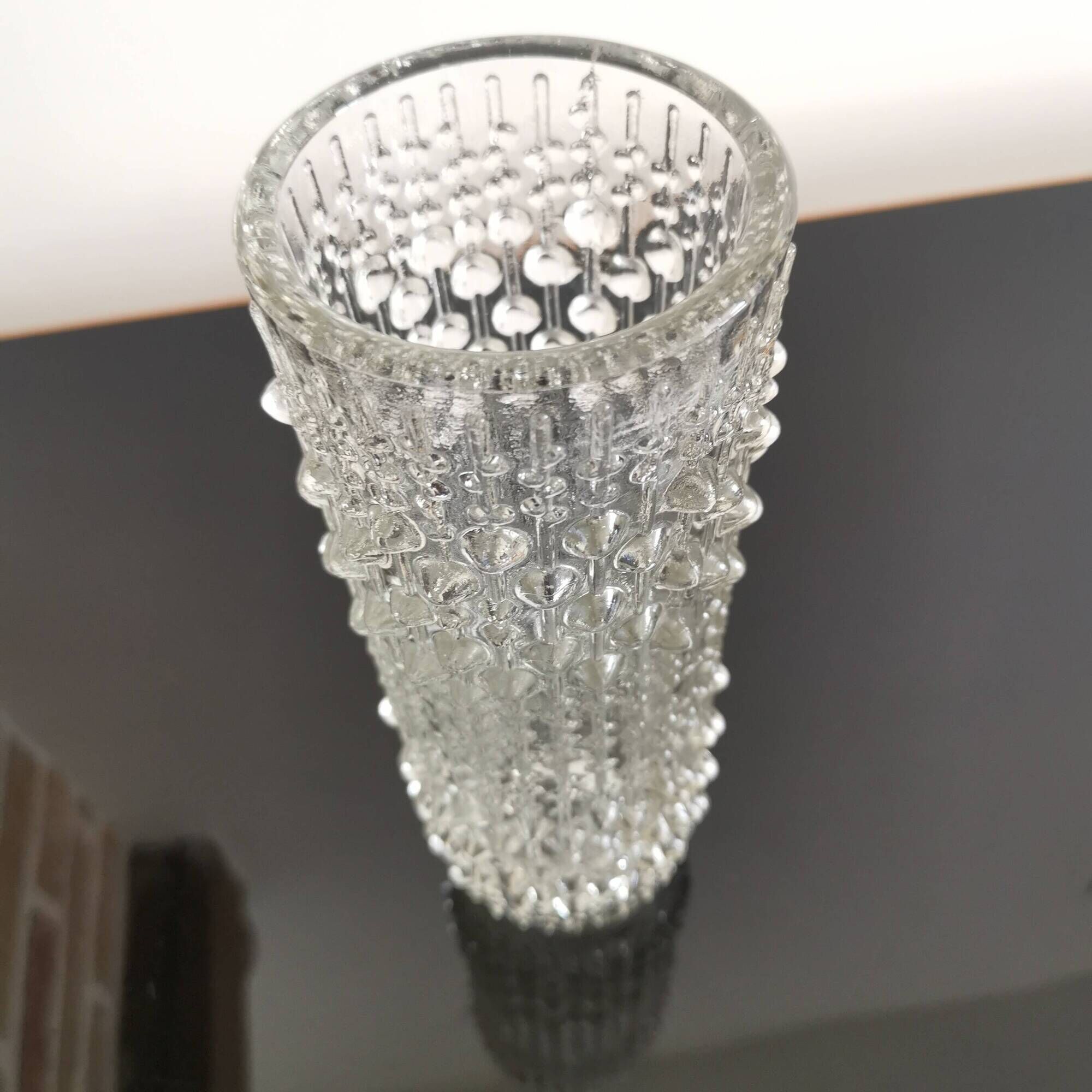 Art Deco vase in Czech glass Heřmanova Hut "Sklo union" 70'S