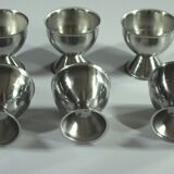 6 stainless steel egg cups - Vintage