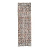 Brunt Orange & Beige Vintage Runner Rug 80x268Cm SK 240825