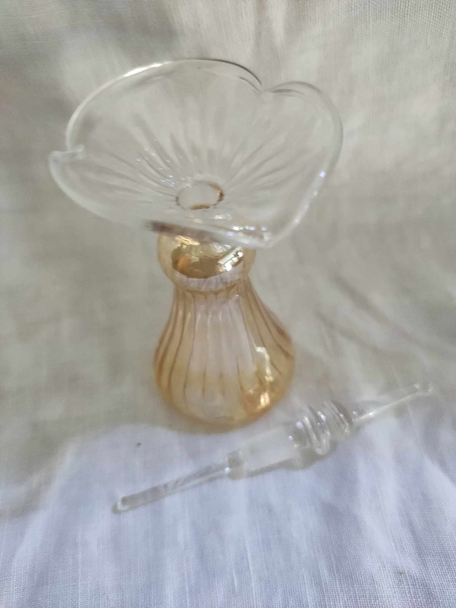 Blown glass perfume bottle