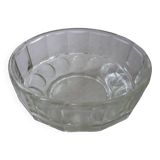 Round salad bowl in old art deco glass