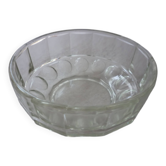 Round salad bowl in old art deco glass
