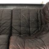 Canapé trois places De Sede DS-11 en cuir marron chocolat